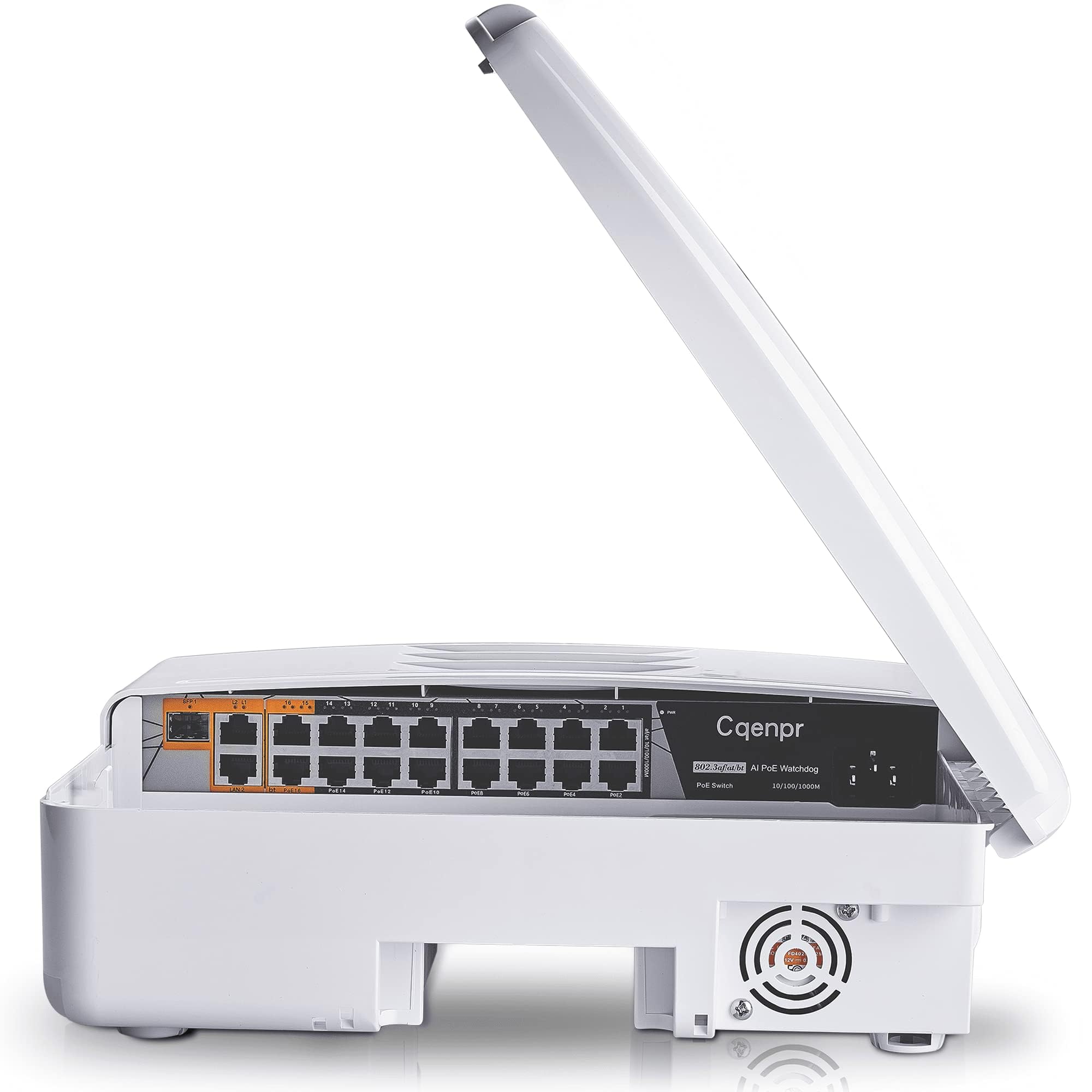 Outdoor 19 Port Poe Switch, IEEE802.3af/at/bt, All-in-One Box, Total 250W, High Power Output, Play & Plug, Fan Unmanaged, AI Watchdog. (19 Port All-in-one)-image-23