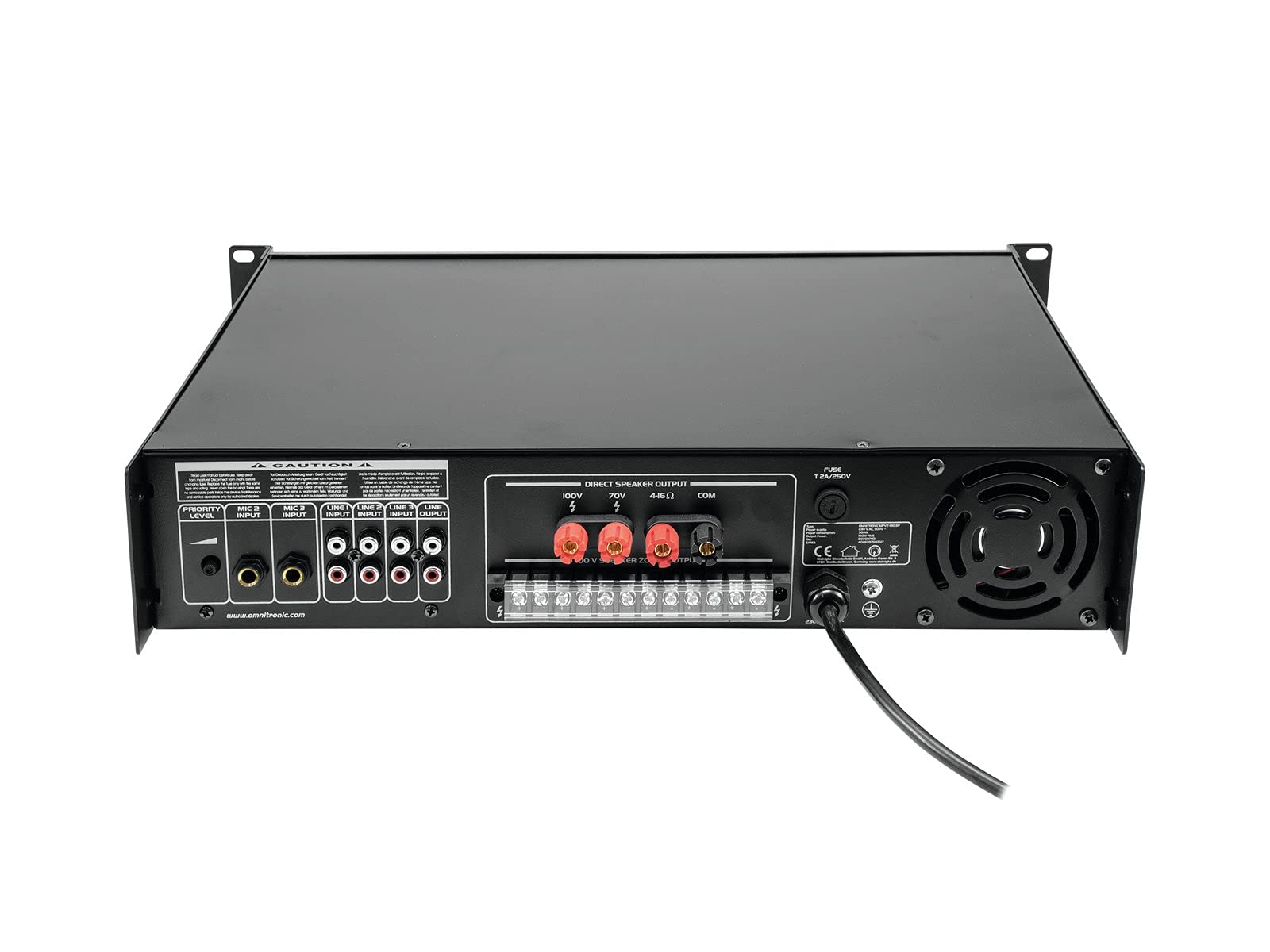 OMNITRONIC MPVZ-180.6P Mischverstärker | 6-Zonen-ELA-Mono-Mischverstärker, MP3-Player & IR-FB, Zonen regelbar, 180 W