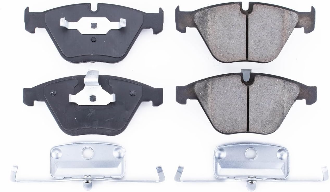 PowerStop Front Brake Pads For BMW 1 Series M 2011 |323i 2007-11 |335d 2009-11 |335i 2007-13 |335i xDrive 2009-13 |BMW 335is 2011-13 - Z17 Ceramic Brake Pads With Installation Hardware, 17-918