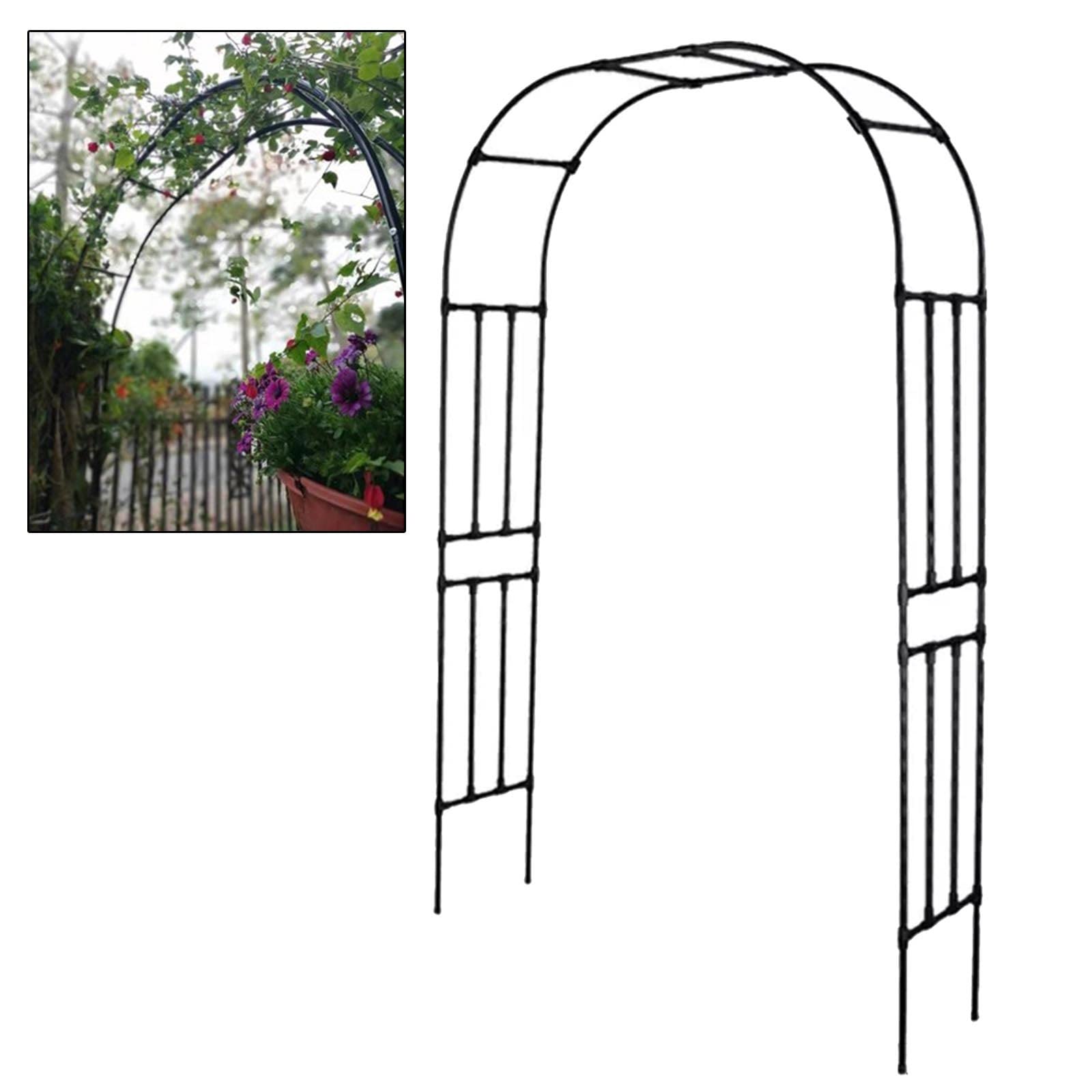 Treillis d'arche de jardin en métal robuste de 180,3 x 238,8 cm pour plantes grimpantes | Tube galvanisé de 20 mm | Support décoratif pour plantes d'extérieur parfait pour les vignes et les fleurs
