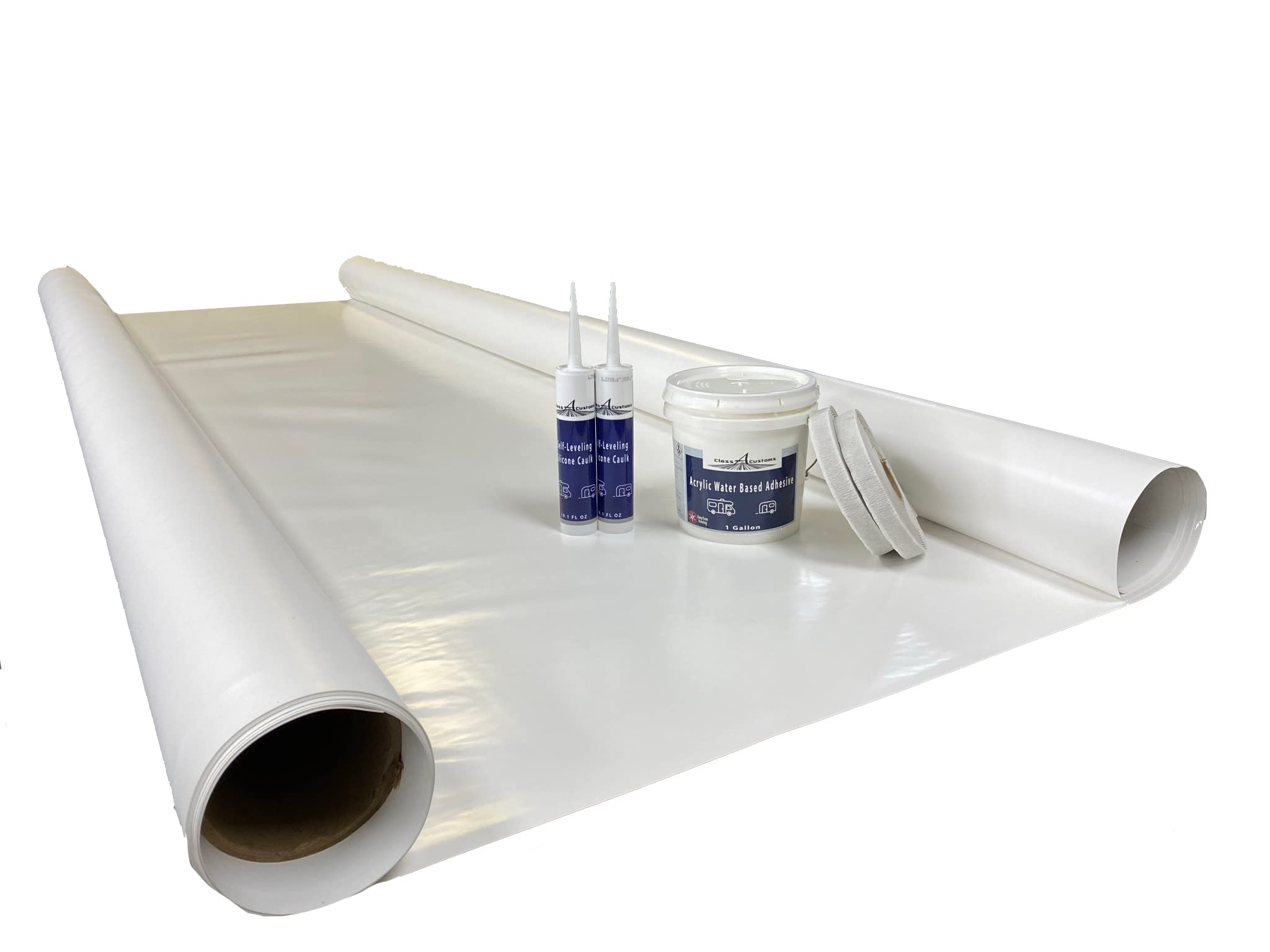 Class A Customs Pro-Flex PVC RV Rubber Roof Kit 9.5' X 5' Complete Kit | Rubber Membrane and Adhesives