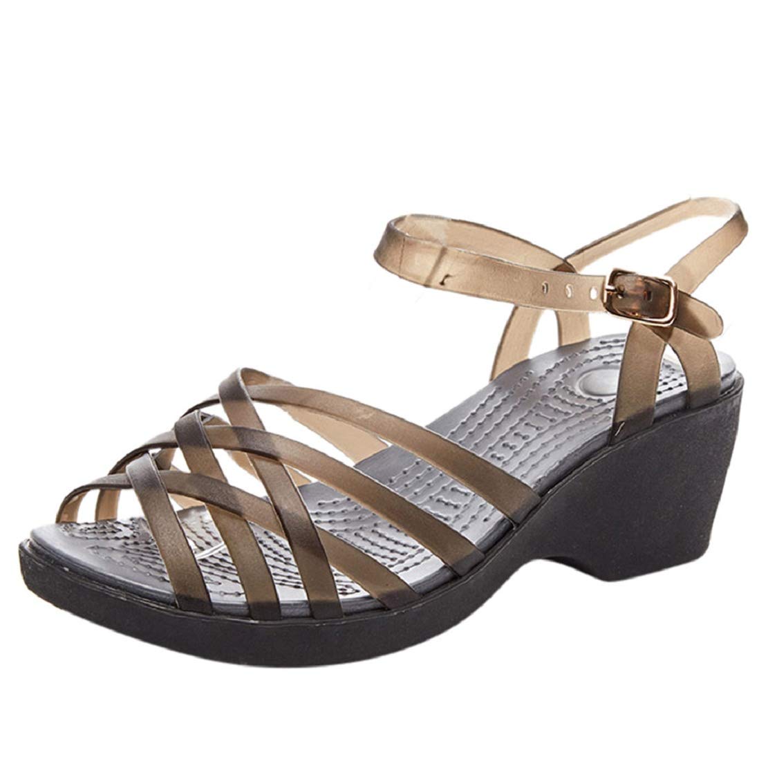 Women Fashion Wedge Platform Sandals Colorful Jelly Shoes Rainbow