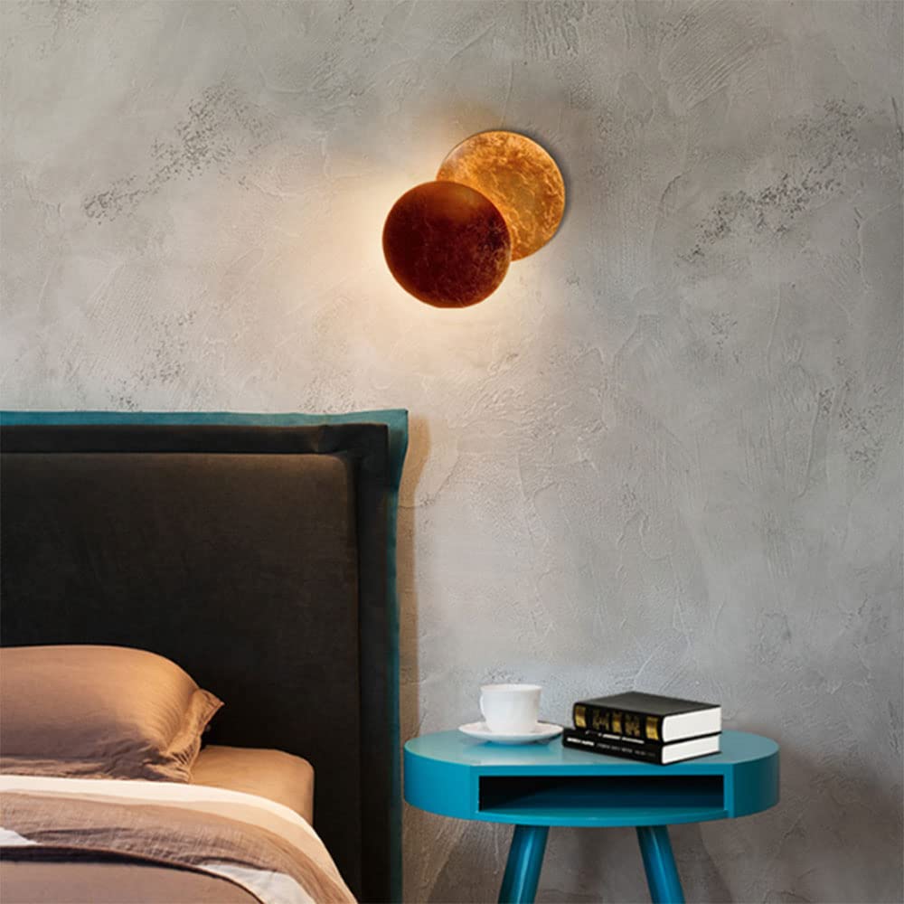 Moderna Eclipse Moon Lampada Da Parete Rotante 360 Gradi Oro Rame Luce per Corridoio Corridoio Comodino Soggiorno 25 CM