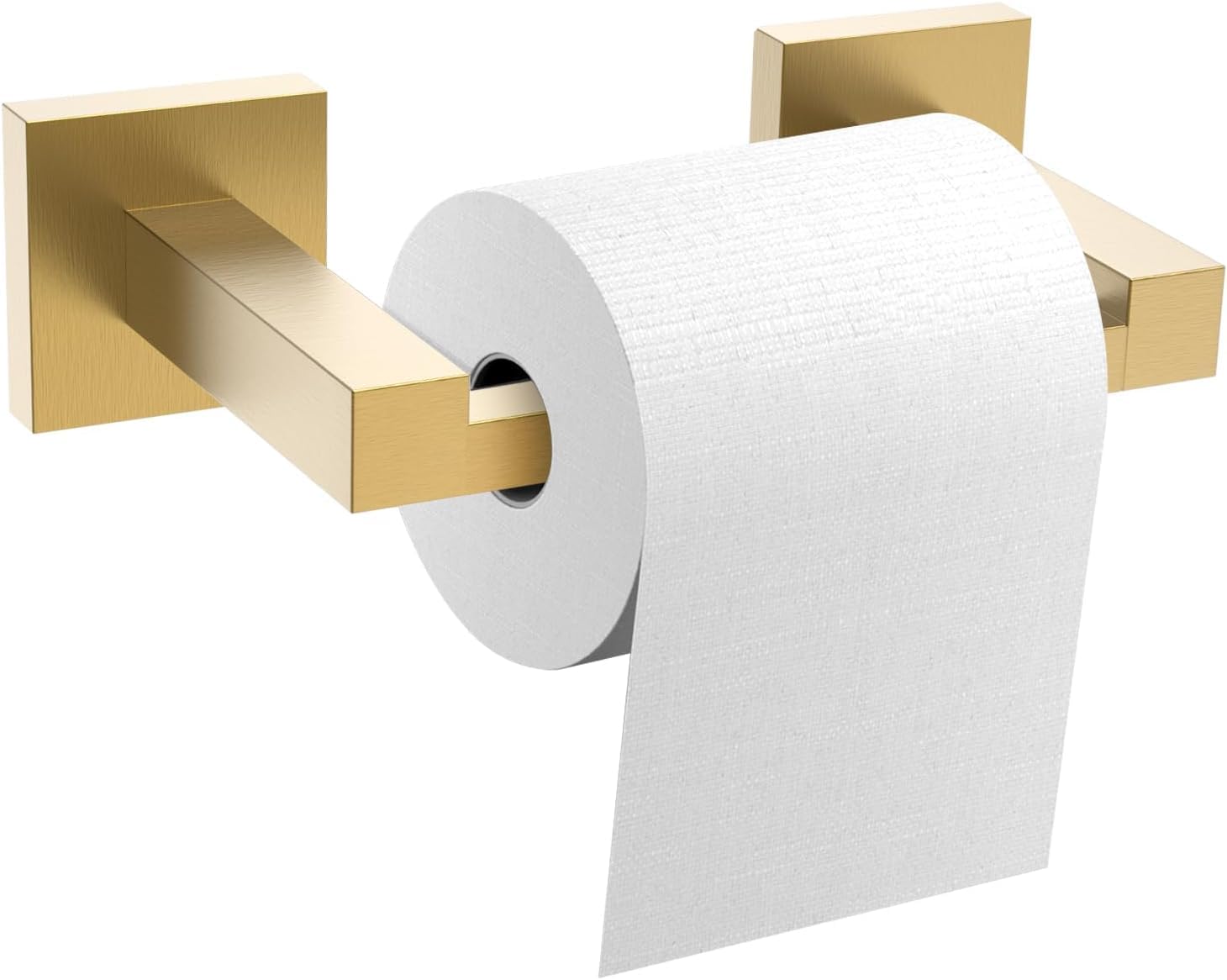 YACVCL Toilet Paper Holder Wall Mount, Brushed Gold Paper Towel Holder Double Base Large Stainless Steel Bathroom Toilet Tissue Roll Holder, Commercial Toilet Paper Dispenser