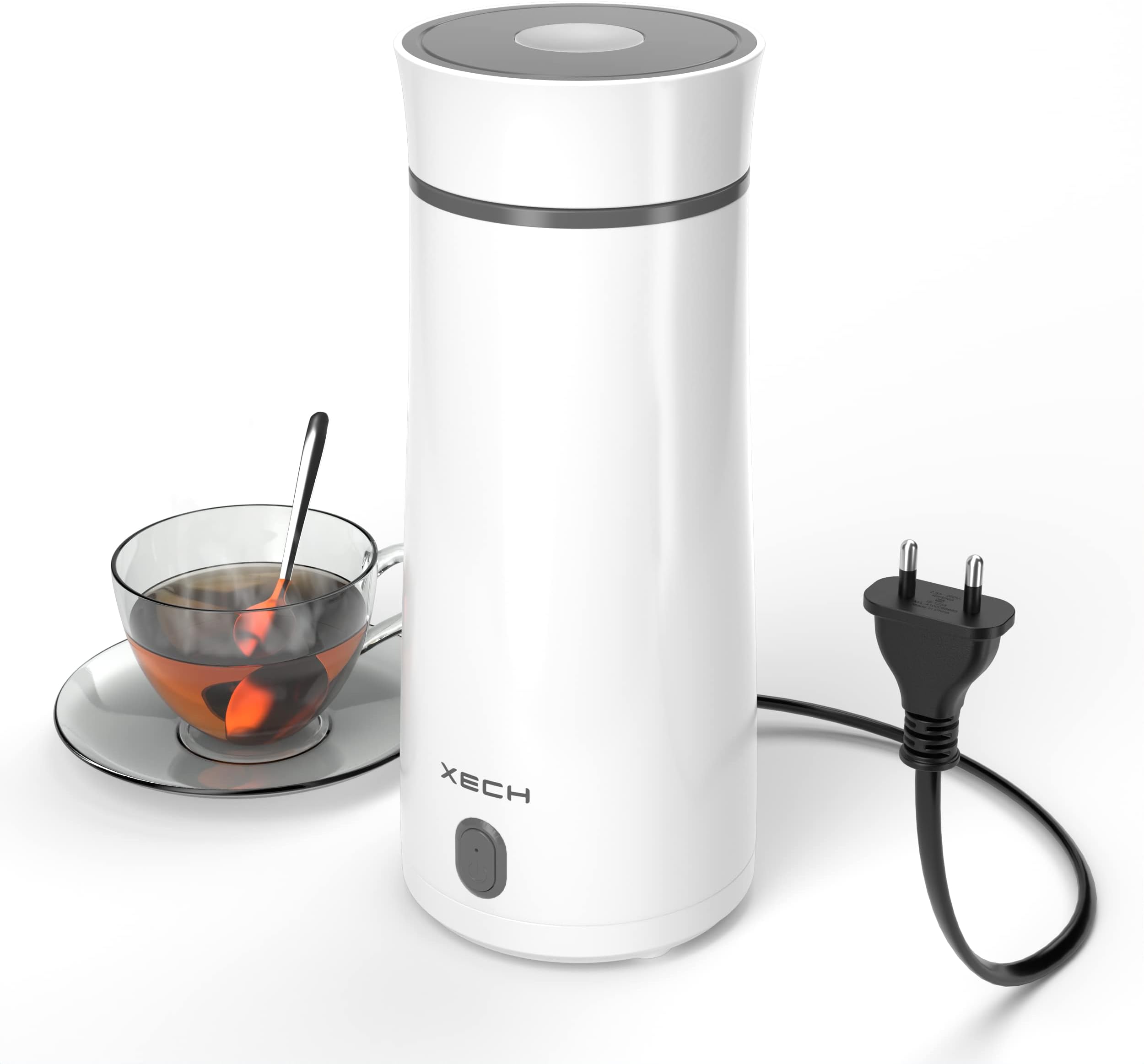XECH Electric Kettle For Travel Hot Water Mini Kettle In-Built Cable Portable Bottle Design 300W Heating Element to Boil Water and Prepare Tea Coffee without Milk Small Kettles (Hydroboil, 400ml) ABS