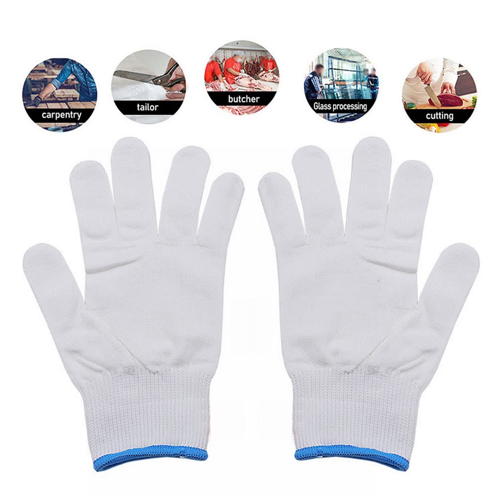 Lot de 5 paires de gants résistants aux coupures, pour homme et femme, en fil Hdpe - Gants de travail respirants - Résistants à l'abrasion pour le jardinage, l'entrepôt, la construction, l'extérieur
