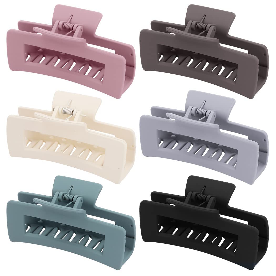 Glamifirsto Large Hair Claw Clip Hair Jaw Clamp Clips 4.3 Inch Nonslip Hair Claw Strong Hold Matte Butterfly Banana Barrette Hair Styling Accessories for Women Girls Thin Thick Fine Hair