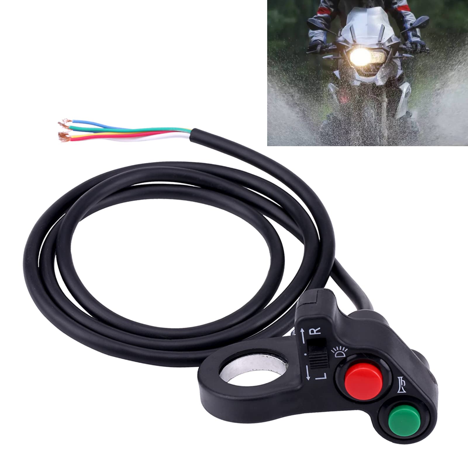 Stuurschakelaar 22mm (7/8 inch) Motorfiets Stuurschakelaar Koplamp Richtingaanwijzer Claxon Aan Uit Drukknop Tuning Onderdeel voor Electrombile Motorfiets