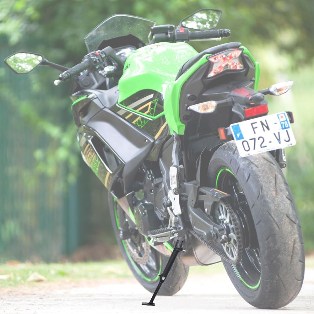 Xitomer 0-3 Inches Adjustable Kickstand Fit For Ninja ZX-6R / ABS 2013 2024 Zx 6r Krt Edition 2016 2019 2023 Zx6r 30th Anniversary Edition 2015 Motorcycle Adjustable Side Stand Foot Side Support
