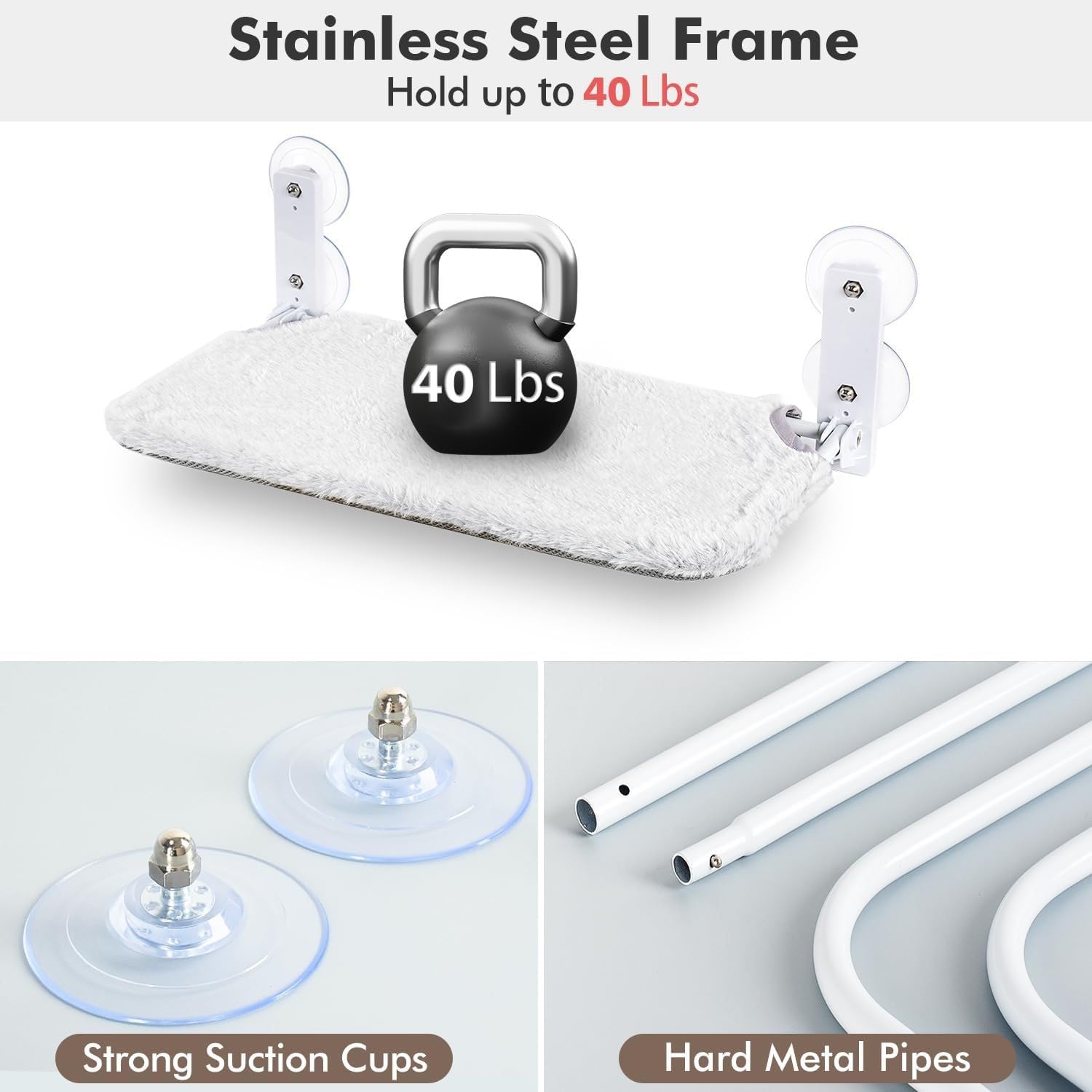 سرير للقطط من توريسيك، مجثم نافذة للقطط، ارجوحة للقطط، مقعد سرير موفر للمساحة، حمام شمس 360 درجة يحمل ما يصل إلى 20 كجم لأي حجم للقطط