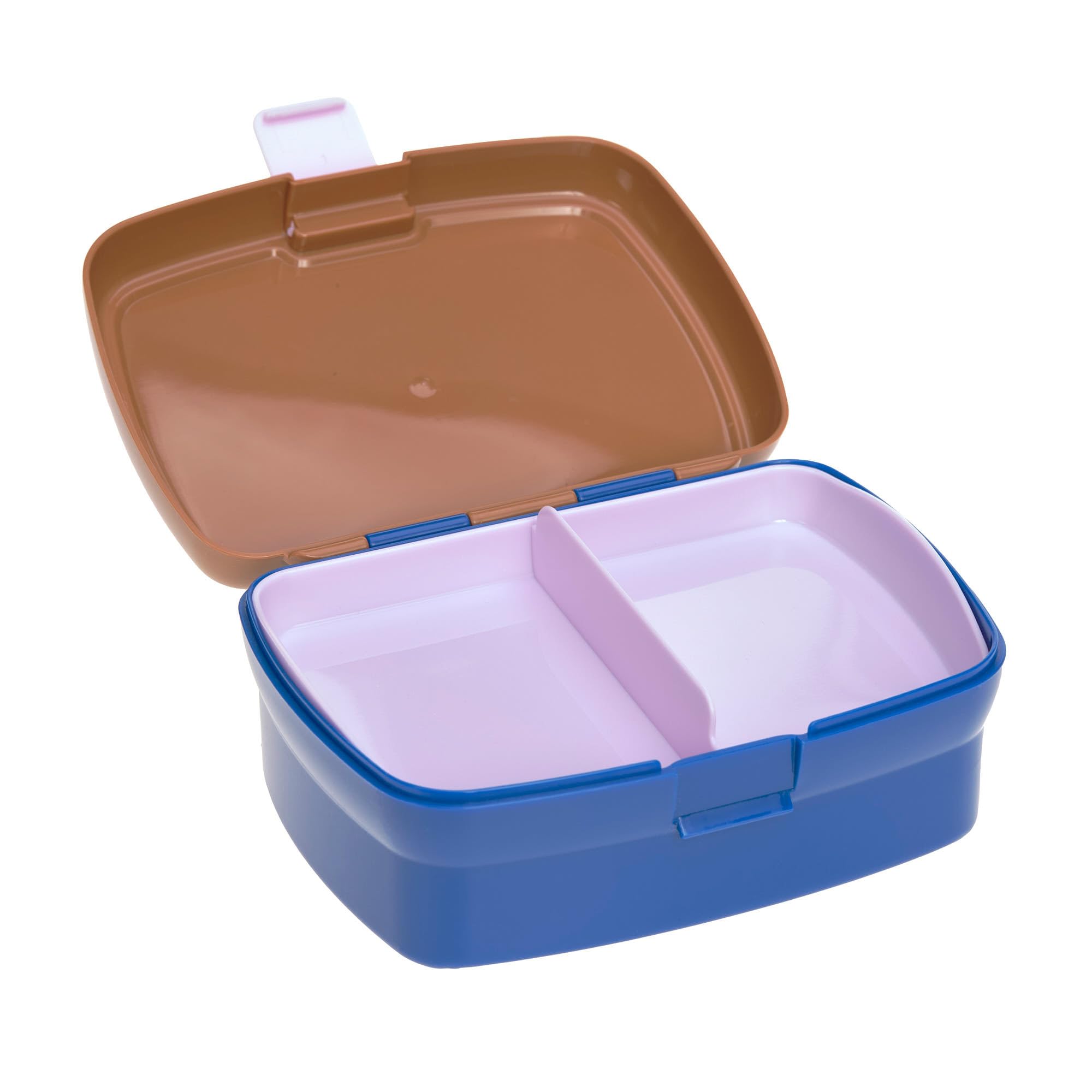 LÄSSIG Pudełko śniadaniowe i zestaw do picia – zestaw obiadowy z lunchem i butelką do picia (460 ml)/Little Gang Smile Carmel/Blue