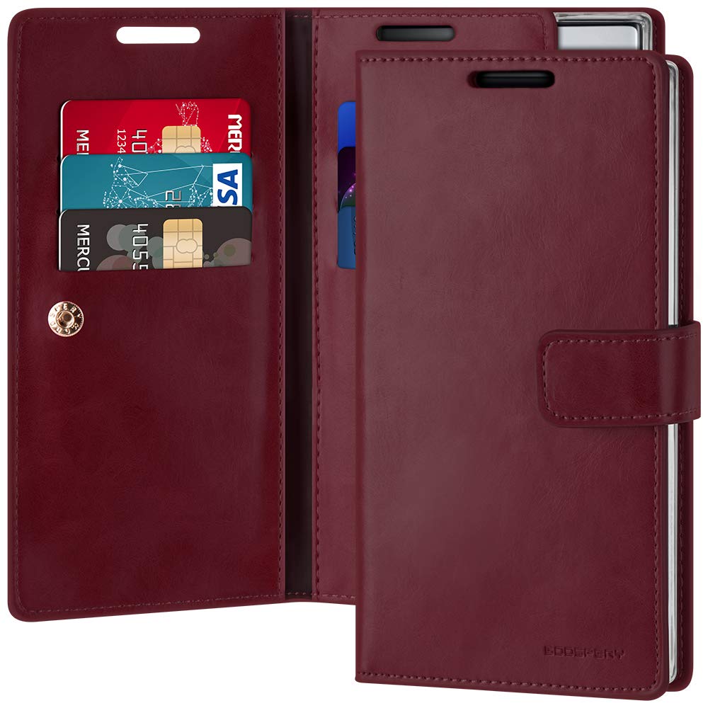 GoosperyMansoor Wallet for Samsung Galaxy Note 10 Plus Case (2019) Double Sided Card Holder Flip Cover (Wine)