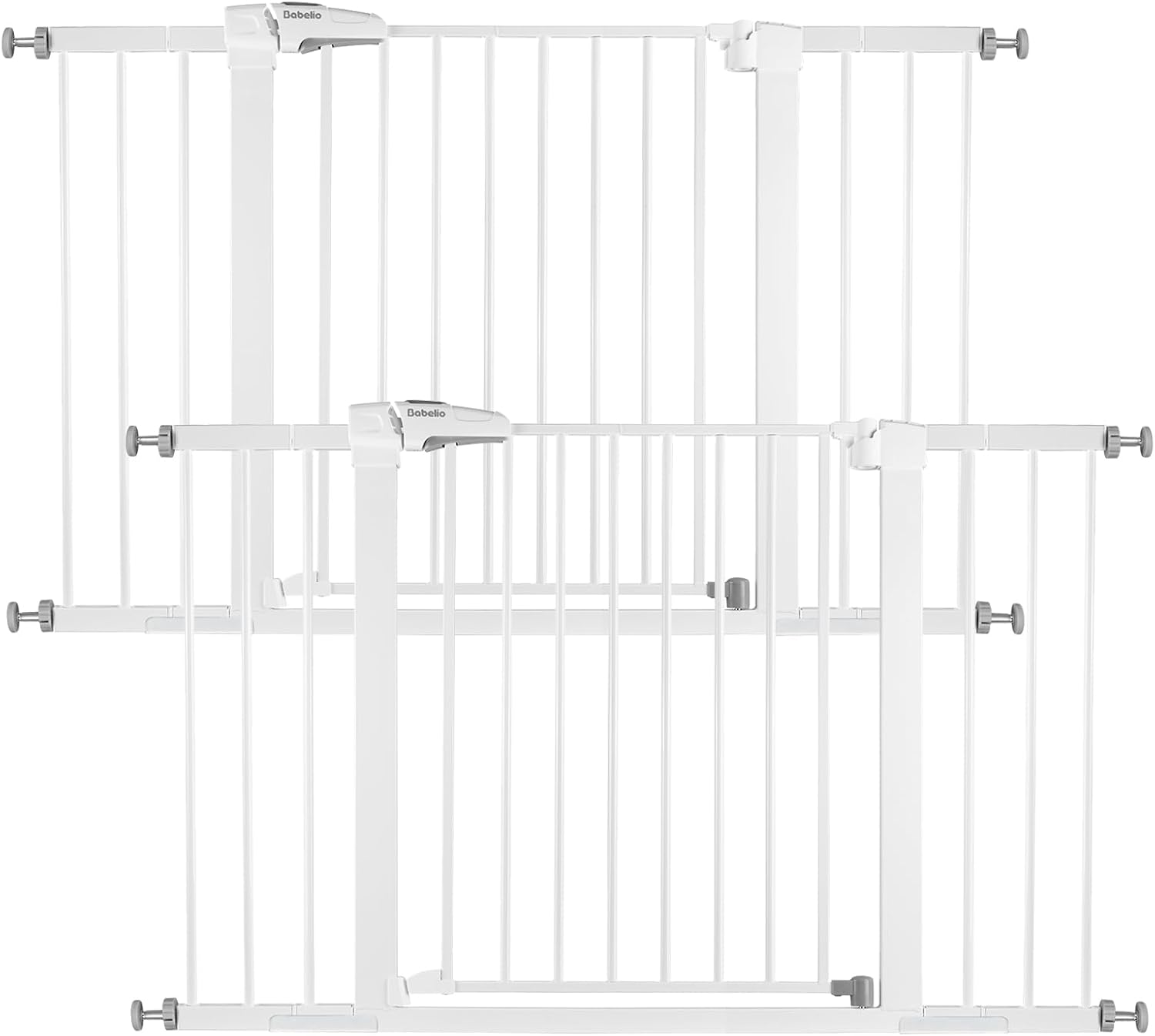 Babelio Baby Gate, 29-48 Inch Auto Close Pet Gate, Easy Install Pressure-Mounted Safety Gate, Extra Wide Pet Gate for Stairs and Doorways, 2 Pack White White 30"Tall 29"-48" Wide(2 Pack)