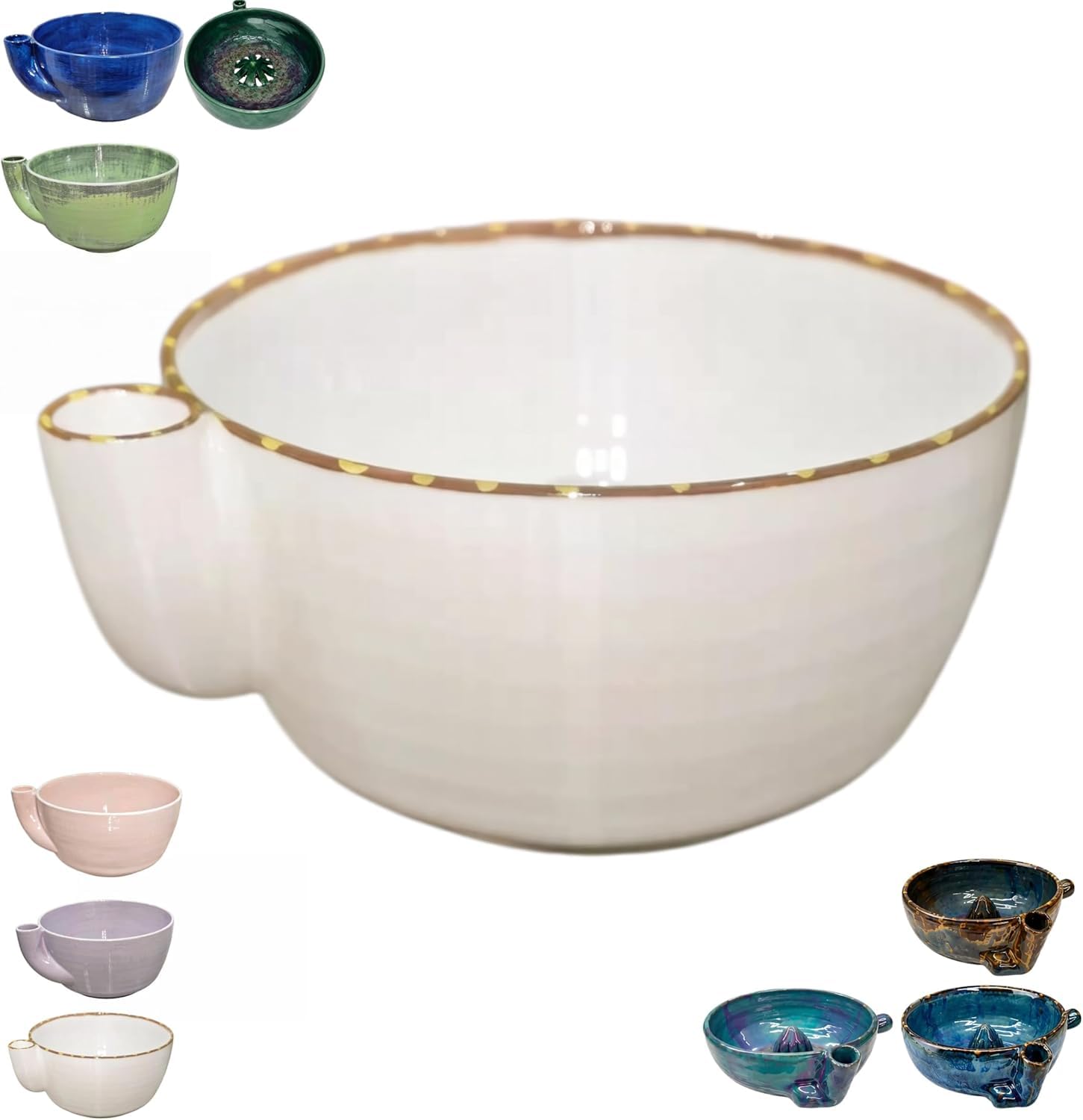 2026 New Self-Spinning Berry Washing Bowl – Ceramic with Drain Holes, Center Cone Automatic Quick Rinse Washer for Berries, Vegetables, Serving, 360° Cleaning Swirl Colander (07)