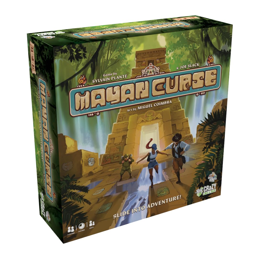 Crazy Like a Box Mayan Curse – Thrilling Puzzly Board Games for Adults & Kids, Strategic Family Games for Game Night, Party Game with Fantasy,