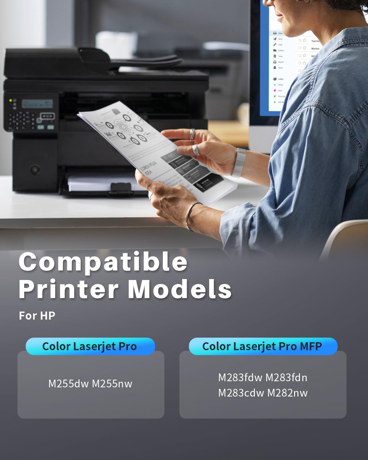 207A W2210A Toner CON CHIP compatibile per HP 207A sostitutivo per HP Color Laserjet Pro MFP M283fdw M255dw M282nw M283fdn M255nw (Nero)