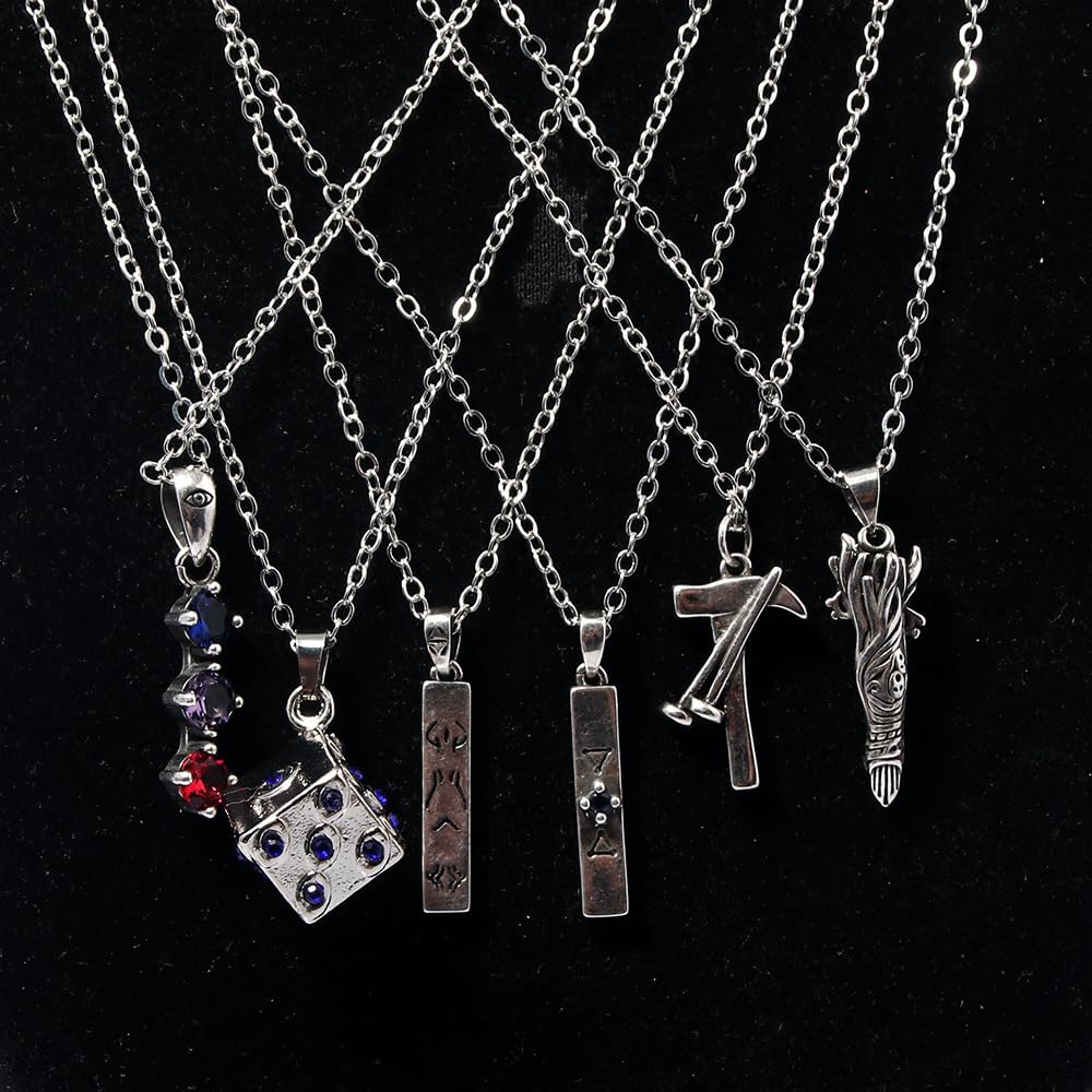 8 Collana GojoSatorus, Argento Elegante Ciondolo Necklace, GojoSatorus Figure Cosplay Accessori Gioielli