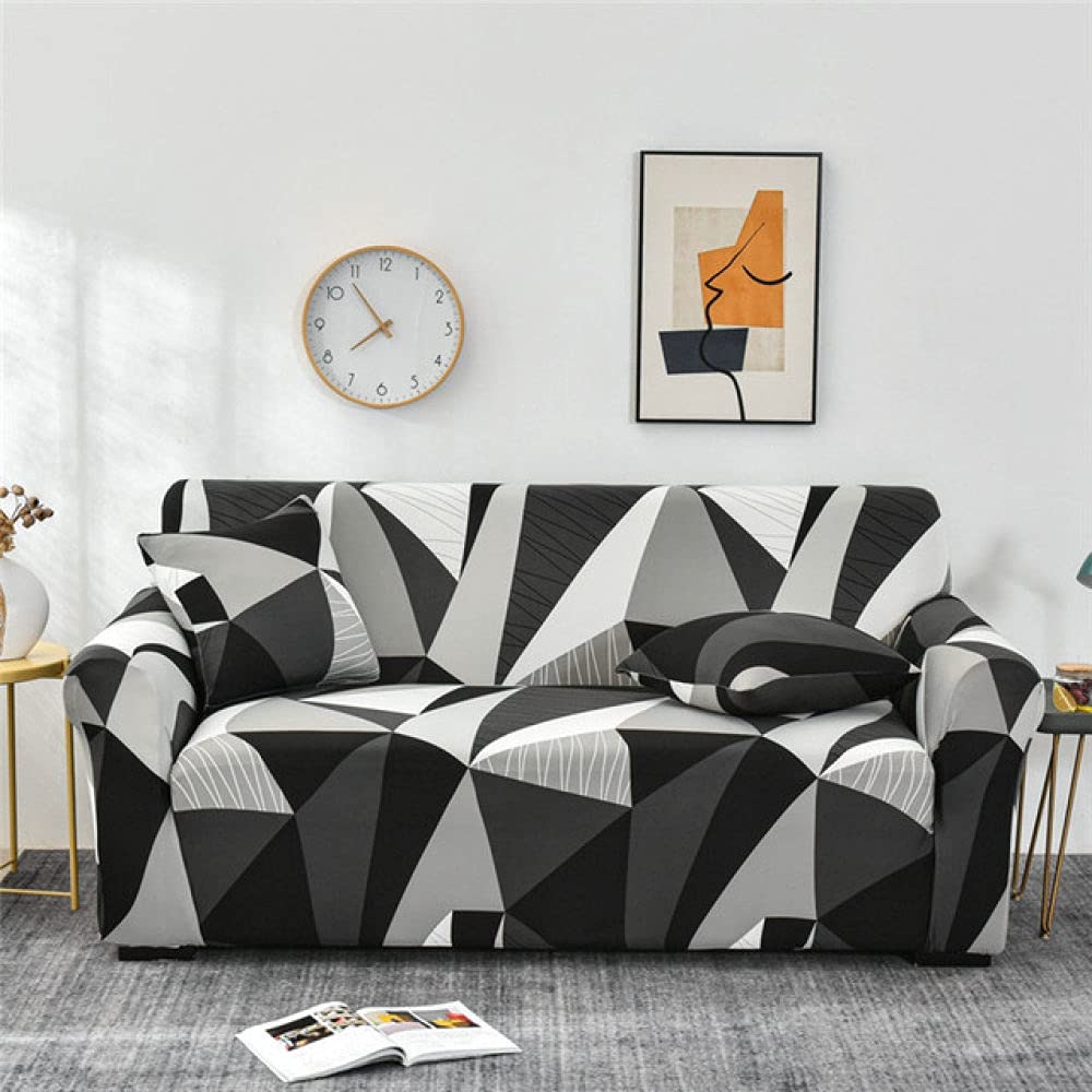 Housses de canapé imprimées et extensibles pour fauteuil de salon 1 place 90-140 cm