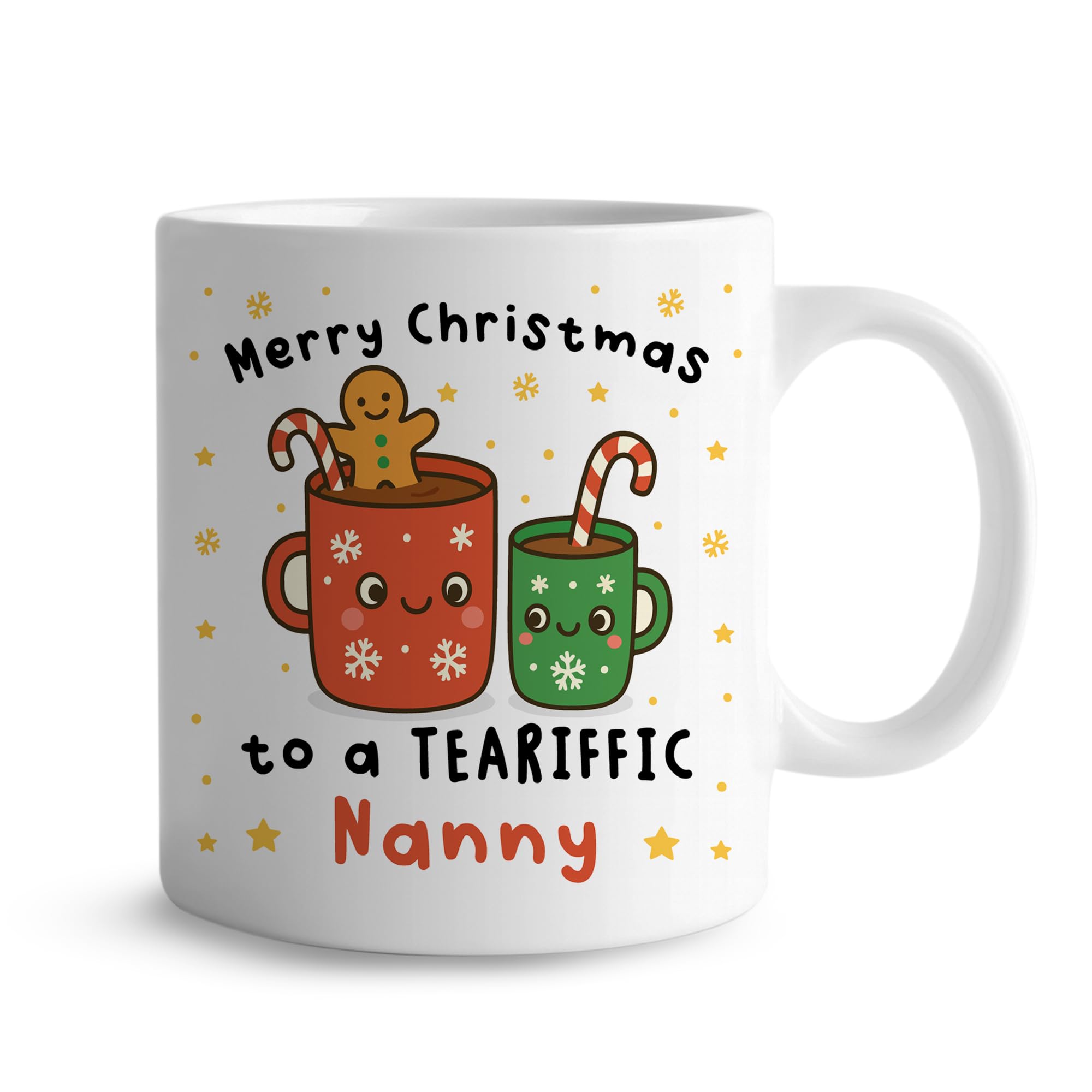 RED OCEAN Merry Christmas to A Tea RIFFIC Nanny Mug for Nanny Merry Christmas for Her from Granddaughter Grandson Novelty