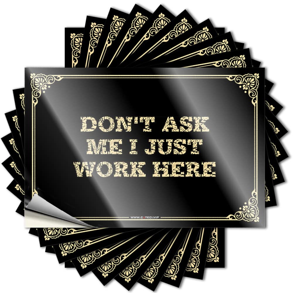Patio Bar Accessories Tumbler Decals | Don't Ask Me I Just Work Here Metal Durable Vinyl Sticker Easy Apply for Billiards(12X18CM)