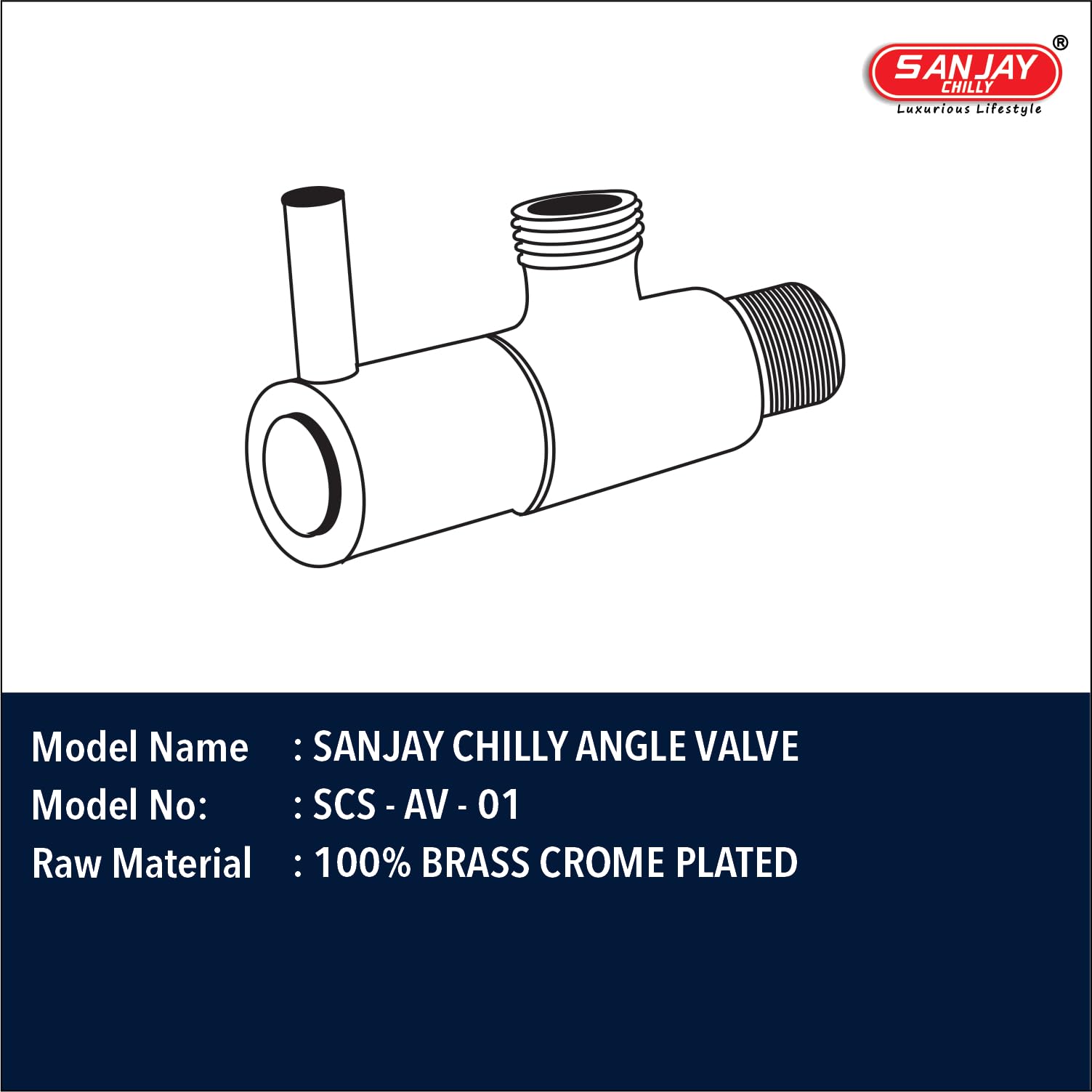 Sanjay Chilly Angle Valve Tap Nozzle Cock With Wall Flange for Bathroom Kitchen Washbasin Angle Cock Faucet Taps Heavy Fitting | Strong & Reliable Fixing | Chrome Finish (Silver) 1 Years Warranty 1