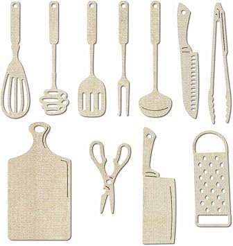 Kitchen Tools Metal Cutting Dies for Card Making, Paper Embossing Die Cuts Kit Templates, Storage Pockets Supplies, Photo Frame Album DIY Scrapbooking Stencils Sets