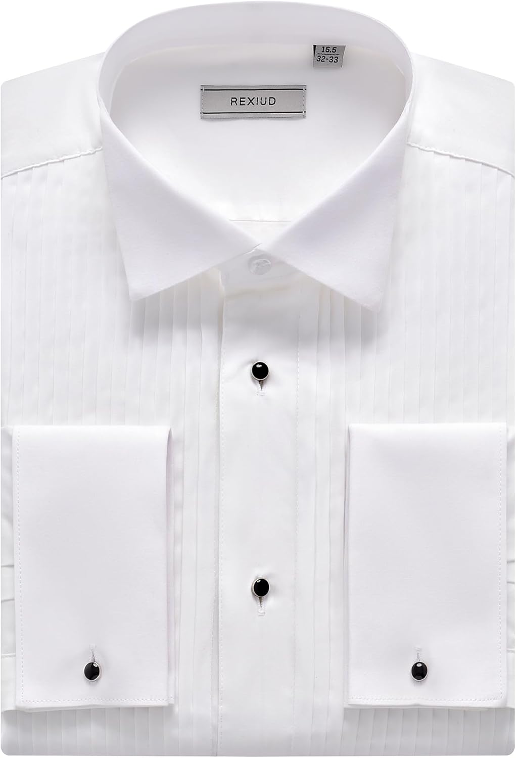 Men's Tuxedo Shirts Wing Collar French Cuffs Stretch Long Sleeve White