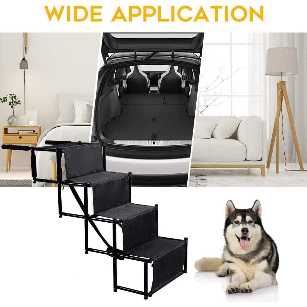Rampas Antideslizantes para Perros de Coche, escaleras Plegables para Mascotas/rampa para Perros pequeños y Grandes, Ligeras, portátiles, Ideales para Coches, SUV y Camas