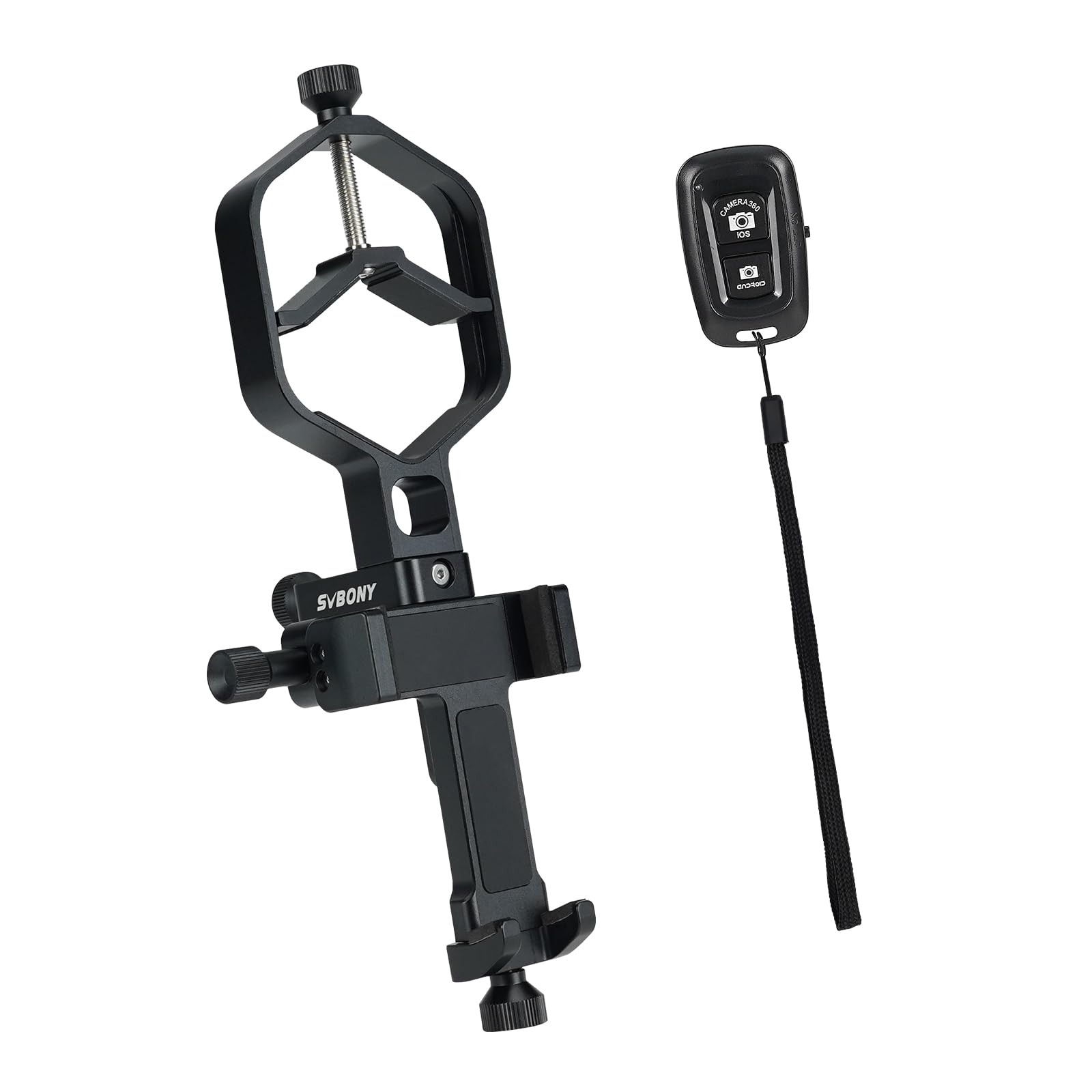 Svbony SV214Pro Universal Telefon Adapter, 3-Achse Handy Teleskop Adapter, Vollmetall Zubehör (44-64mm)