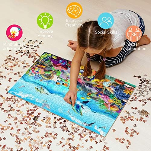 HUADADA 1000 Piece Puzzles for Adults - Undersea World - Jigsaw Puzzle for Adults and Kids 1000 Pieces Cool Ocean Scene Colorful Jigsaw Puzzles (27.56" x 19.67") 5 61+Y3UXs4GL. AC