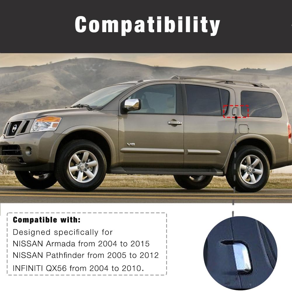 SEGADEN Chrome Plated Rear Side Door Handle Cover Compatible with NISSAN Armada Pathfinder INFINITI QX56 2pcs XG7502B