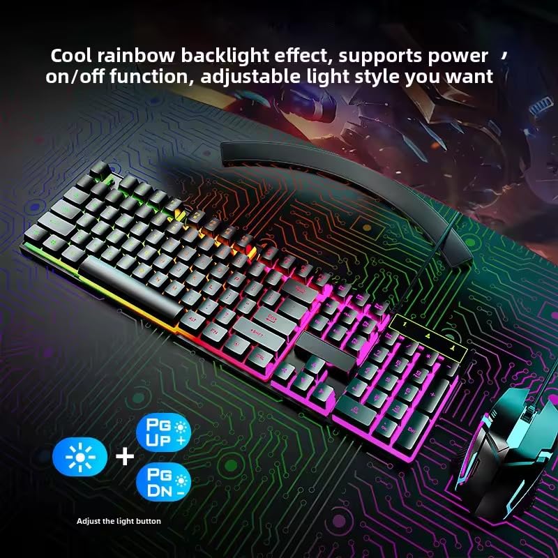 Combo gaming Rainbow con teclado de diseño duradero contra el desgaste 3