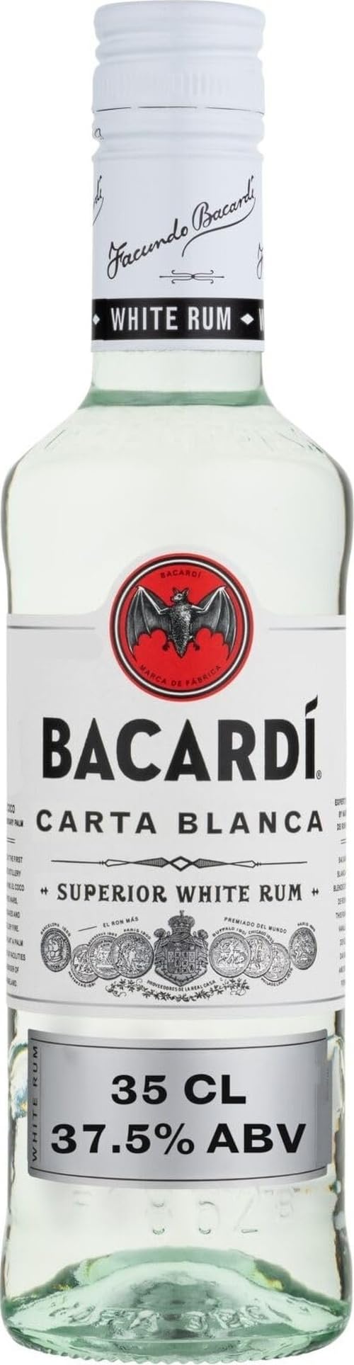 BACARDI Carta Blanca Superior White Rum, Great for Mixing, 37.5% ABV, 35cl