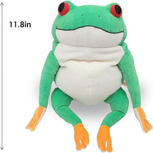 Miniatura 5 de GWORLD Shinada Global Frog - Peluche de rana, animales de peluche con peso, 11.8 pulgadas