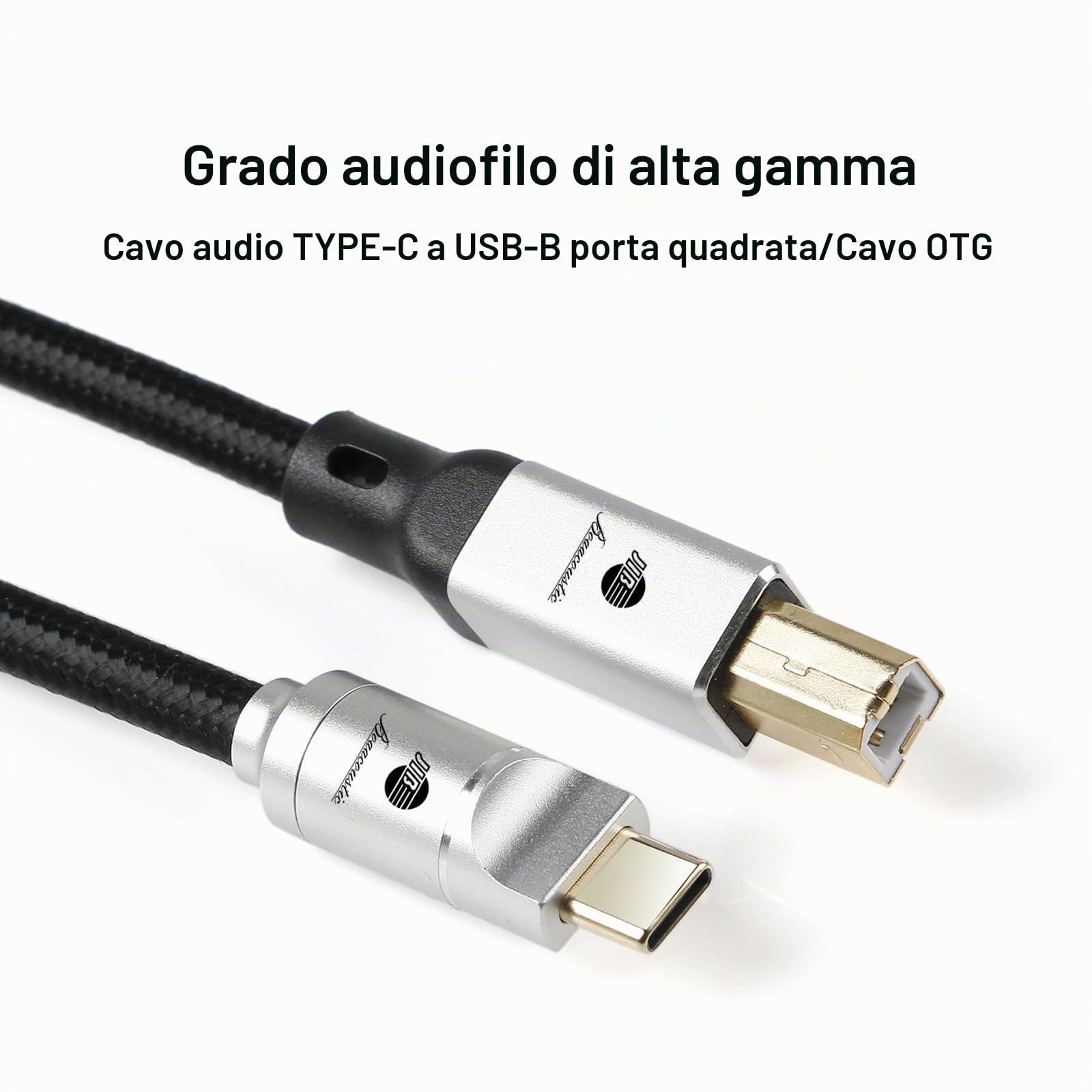BOAACOUSTIC JIB Audiophiles Cavo stampante USB Cavo decodificatore DAC ad alta velocità da USB tipo C a USB tipo B -5m