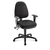 WorkPro® Patriot Multifunction Ergonomic Fabric Task Chair, Black, BIFMA Compliant