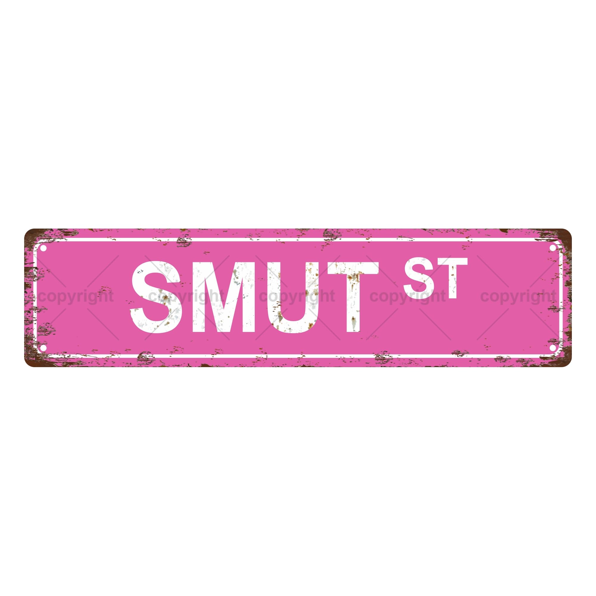 SMUT ST Bookshelf Metal Tin Street Sign Bar Cafe Garage Cave Home Room Wall Bathroom Farmhouse Garden Porch Patio Decor,4x16 Inch