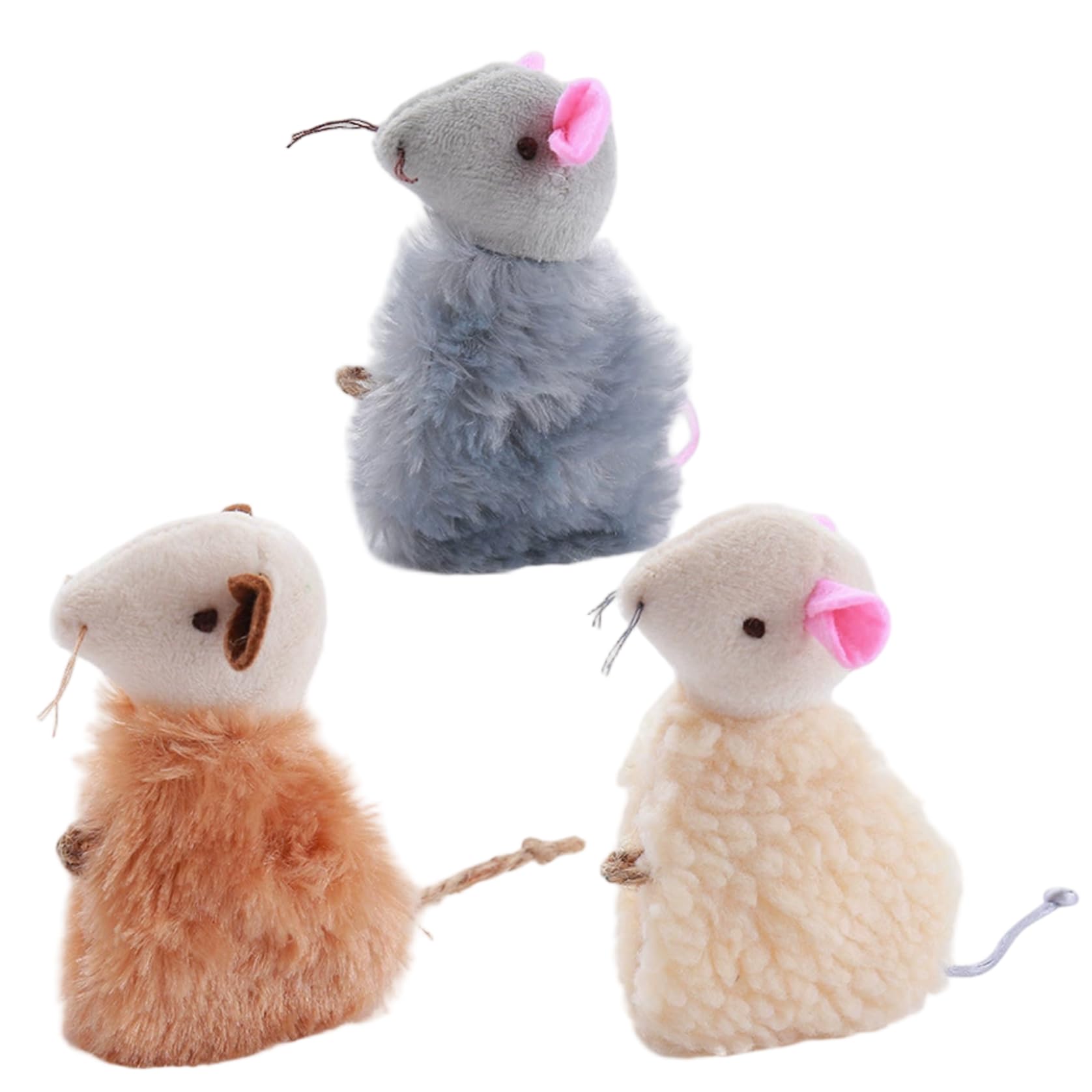 Hbbgdiy Catnip Mouse Toy 3Pcs Soft Plush Interactive Cat Toys Refillable Catnip Mice for Kitten Teething, Indoor Play and Exercise