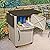 Suncast DCP2000 Portable Outdoor Patio Backyard Grilling Entertainment Serving Prep Station Table with Cabinet Storage and Drop Leaf Extensions, Beige