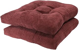 Arlee Memory Foam, Non-Skid Seat Cushion Chair pad, 2 Count (Pack of 1), Burgundy Red