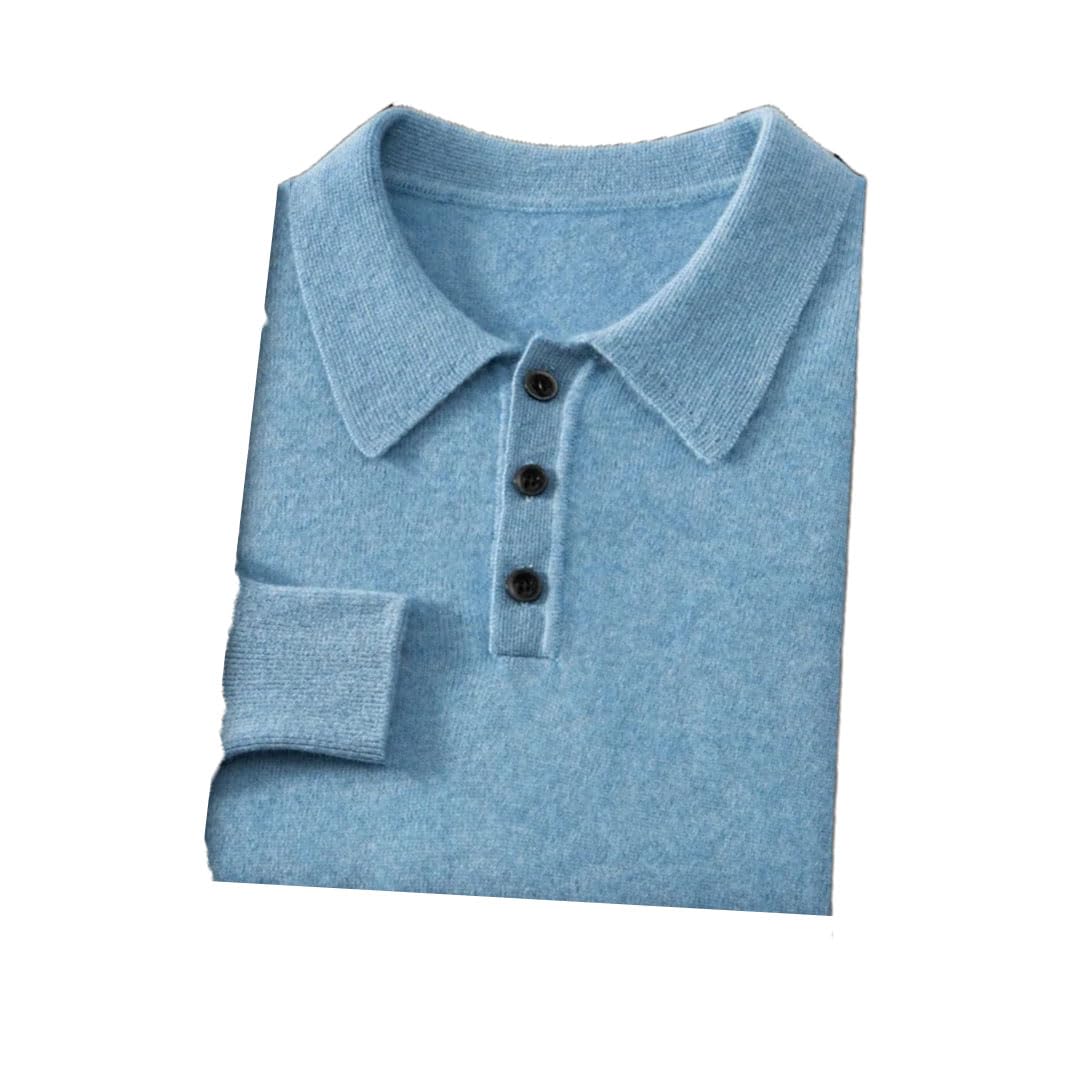 Jersey De Punto De Cachemira De Manga Larga para Hombre Jersey De Negocios Informal De Color Sólido