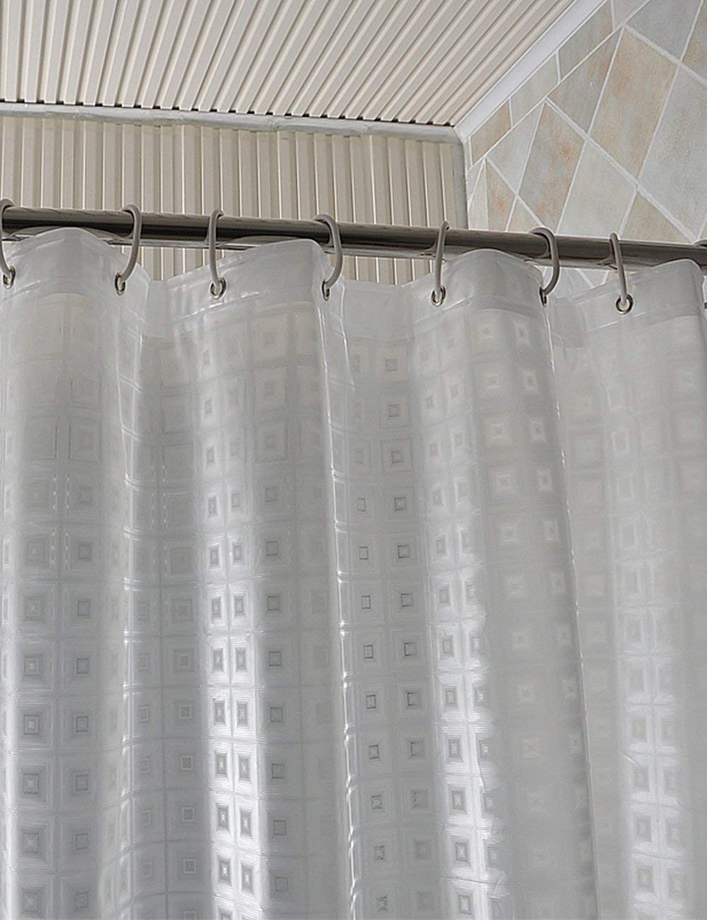 Mu Home - Cortina de ducha impermeable para baño, cortina de ducha impermeable, más gruesa, translúcida, cortina de baño (una variedad de tamaños opcionales)