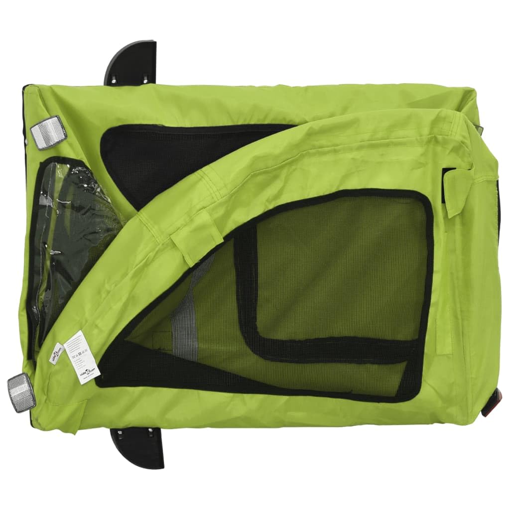 Muebles Decoración de Muebles Dormitorio Remolque de Bicicleta para Animales Verde Oxford y Hierro