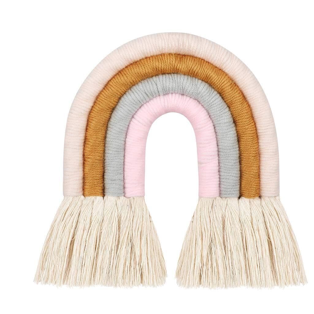 4B026 Rainbow Dream Catcher Macrame Wall Decor Kids Bedroom Cotton Wall Decor(4B026)