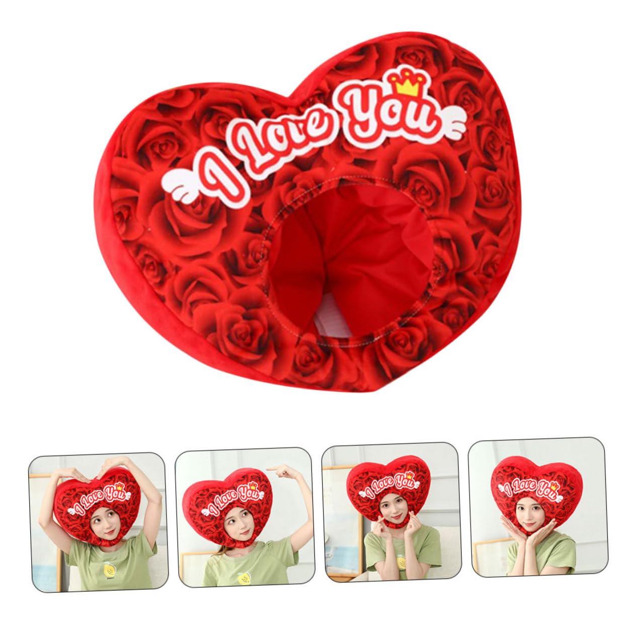 TOYANDONA Gorro de Disfraz de Corazón de Peluche 45X30 CM Sombrero Novedoso para Fiesta y Cosplay Accesorio para Fotos en Eventos y Festivales Diseño y Cómodo