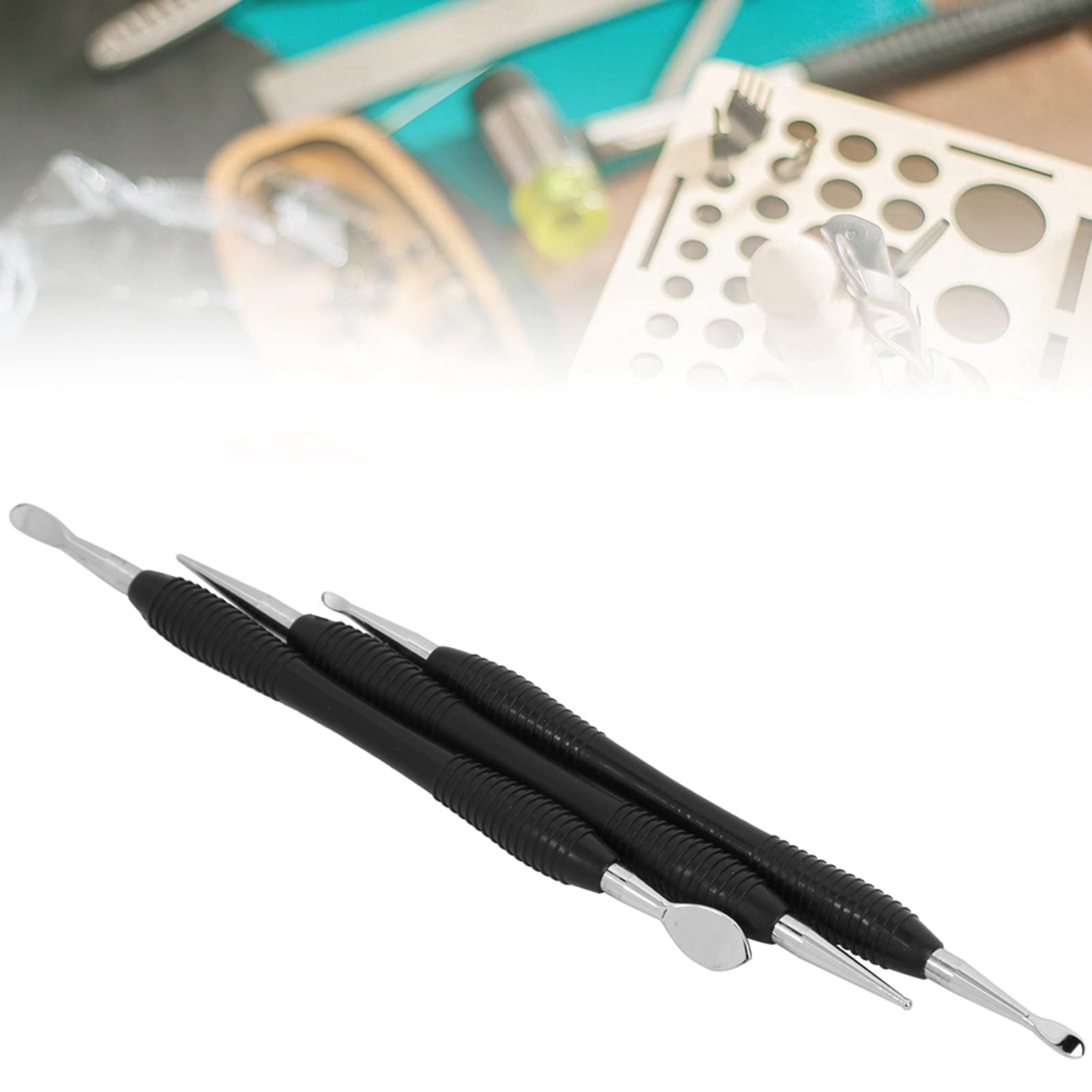 Set da intaglio in pelle Cucchiaio da modellismo artigianale in pelle Set di strumenti per stilo da intaglio Set di utensili da modellazione Cucchiaio da goffratura per artigianato in pelle Fai da te