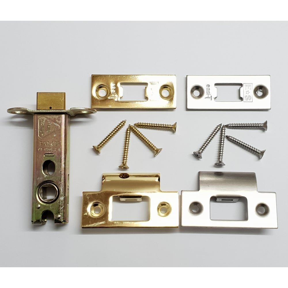 76mm (3") Heavy Duty Tubular Latch in Brass and Satin Stainless Steel