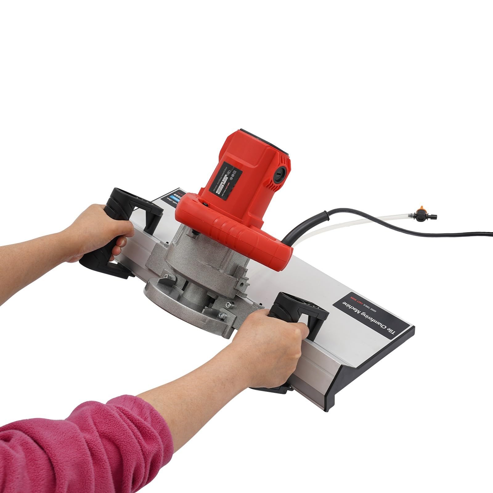 Máquina de biselado para azulejos de 1200 W, cortador de azulejos eléctrico para biselar, herramienta de corte de borde de 43 grados, máquina de ángulo con refrigeración por agua para biselado preciso