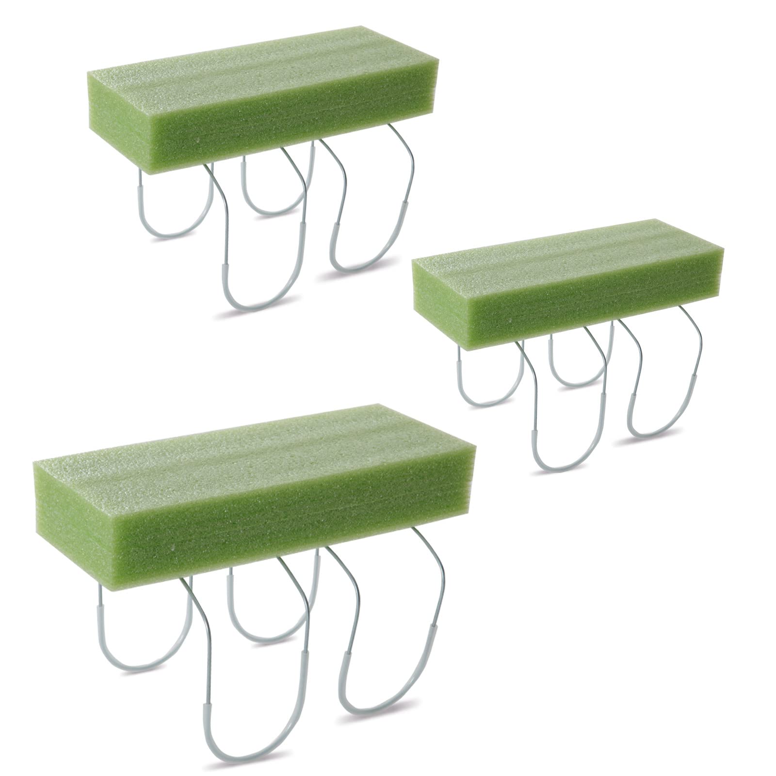 GRPFS 3 Pieces Galvanized Gravestone Saddle 16.5 x 12 Inch Wire Rustproof Headstone Flower Saddle with Foam Blocks…