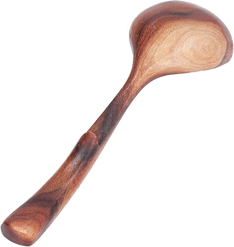 Miniatura 8 de Cucharón de madera para cocinar, cucharón de mango largo, cuchara de sopa de madera, herramienta de vajilla de cocina con textura natural, cucharas